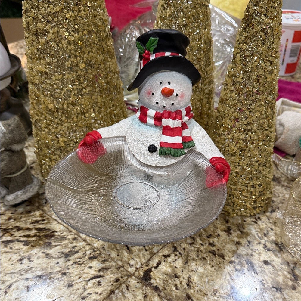 Festive Snowman Candy Dish